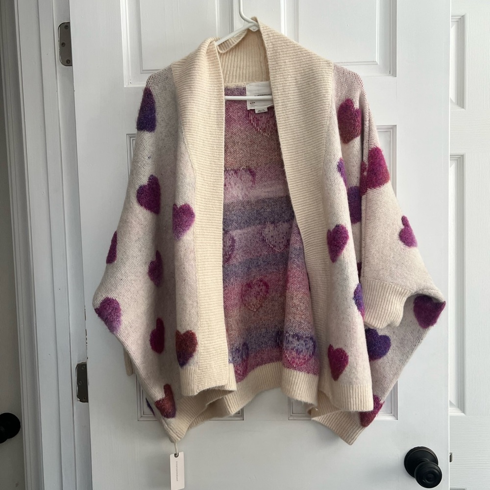 NWT Anthropologie Heart Cardigan Sweater